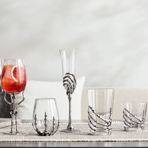 Pottery Barn Skeleton Wine Glasses (x1) - Picture 2 of 4